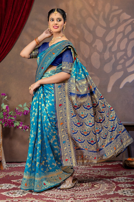 PREMIUM TRADITIONAL LITCHI SAREE IN LIGHT WEIGHT AND SOFT FABRIC